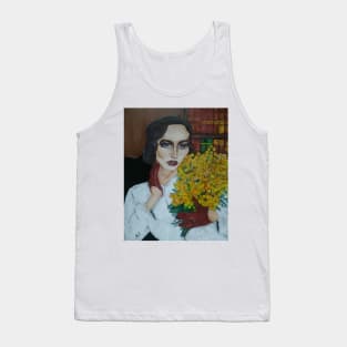 Portrait of The Retro Lady with Mimosa Tank Top